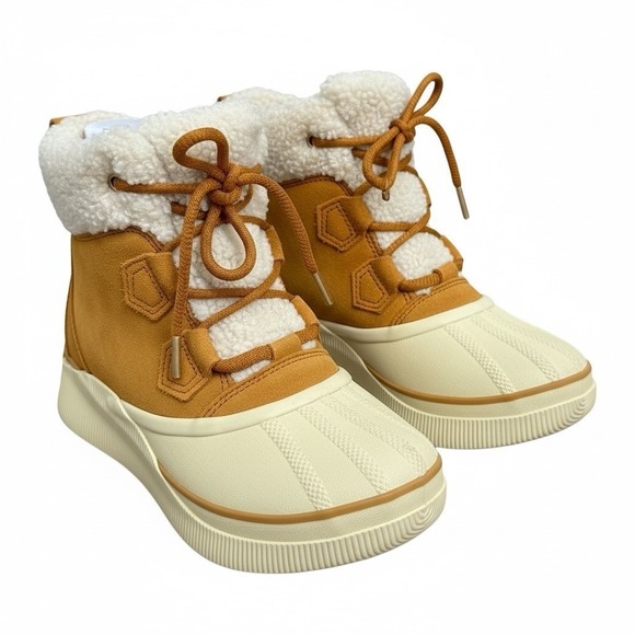 Sorel Out N About IV Chillz Waterproof Winter Boots NEW Canyon Gold Honey White